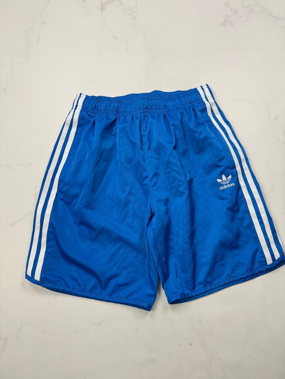 Adidas Adicolor Track Woven Shorts Blue 90s VTG Classic Style - Boys L